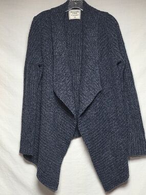 Abercrombie & Fitch Navy Blue Open-Front Knit Cardigan